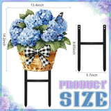 1 Pcs Spring Metal Hydrangea Garden Stakes Decor 22 Inch Decorative Purple Hydrangea Yard Stake Outdoor Floral Decor Metal Garden Art Ornaments for Patio Porch Lawn Backyard