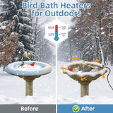 2Pack 110W Bird Bath Heater for Outdoors in Winter–Cast Aluminum Submersible Pond Deicer,Thermostatic Chicken Water Heater