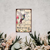 Bird Tin Sign Flower Metal Poster Vintage, What if You Fly, Wall Art Decor Gifts for Home Bar Kitchen Restaurant Bedroom Garden Plaque 8x12 Inch