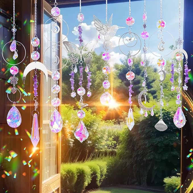 400Pcs Sun Catchers DIY Making Kit for Adults Arts and Crafts Crystal Suncatcher Hanging Prism Rainbow Maker for Indoor Window Garden Christmas Decor Hummingbird