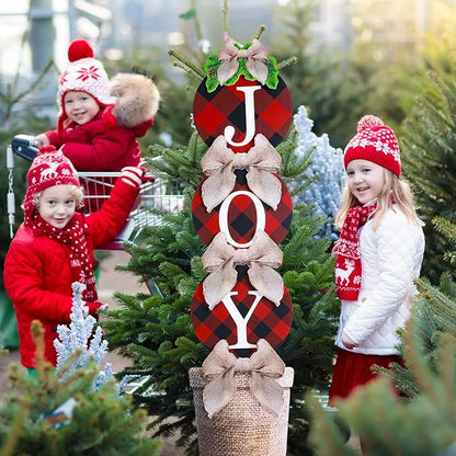 Christmas JOY Yard Sign with Stakes Xmas Holiday Garden Lawn Signs Giant Christmas Ornaments Garden Stakes Patio Decor for Outdoors Holiday Yard Lawn Outdoor Decorations Party Supplies, 47.5 x 12 Inch