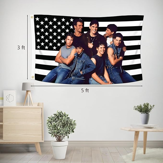 3x5 Foot The Outsiders Decorative Flag with 2 Brass Grommets for Indoor Outdoor, Double Stitched, Wall Hanging Tapestry Room Decor, College Dorm Decorations (BLACK AMERICAN, 3x5 ft)