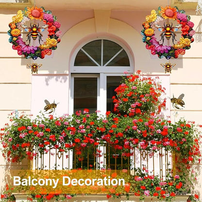 Bee Wind Spinners for Yard and Garden,12 inch Large Metal Wind Spinner Hanging Gifts for Women/Men, Magical 3D Kinetic Wind Sculptures for Indoor/Outdoor Decorations (Bee)