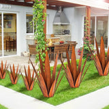 KODIBO Metal Agave Plants, Tequila Rustic Sculpture, Metal Yard Art, Outdoor Lawn Ornaments Yard Stakes (Rusty- L)