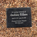 Customized In Loving Memory Black Granite Memorial or Sympathy Gift. Offered in a Variety of Sizes to Meet your Needs and Budget (8.5 x 11 x .4")