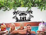 Custom Tiki Bar Sign, Personalized Metal for Backyard, Patio, Tiki Lounge, Beach, Swimming Pool, Party Metal Wall Decor, Rustic Round Engraved Signs Wall Hanging Sign