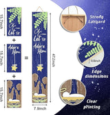 Merry Christmas Porch Sign Let Us Adore Him Wooden Welcome Sign Vertical Xmas Hanging Signs For Standing Front Porch Decor Rustic Wall Decor Home Farmhouse Yard Door Winter Decorations 47.2"H