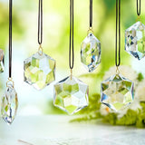H&D HYALINE & DORA 12 Pack Crystal Sun Catcher Prisms Clear Suncatcher Crystals Indoor Window Hanging Christmas Ornaments Rainbow Maker Prisms for Home Garden Decor(Hexagon)