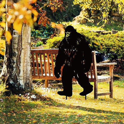 Gosknor Outdoor Metal Bigfoot Decor, Big Foot Yard Sign Stake Bigfoot Silhouette Sasquatch Yard Decor Sasquatch Statue Gift for Garden Yard Lawn Forest Decoration