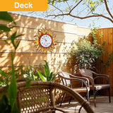 shumi Sun Outdoor Clock, Wall Clock with Temperature Waterproof, Silent Non-Ticking Outside Clocks for Patio Garden Pool Living Room Home