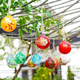 Set of 12 Hand Blown Glass Ball Ornaments Decorative Hanging Ornaments Glass Gazing Balls Witches Balls Decor for Outdoor Patio Garden Window