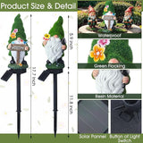 Rossesay 2 Pcs Solar Garden Gnomes Outdoor Decorations with Welcome Sign, Waterproof Resin Gnome Statues with Lights for Outside Yard Patio Porch Decor, Mothers Day Gifts for Mom Grandma Women