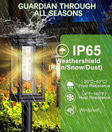 Solar Pathway Lights, 8 Pack Solar Lights Outdoor Waterproof IP65, Auto On/Off Outdoor Solar Lights for Pathway, Garden, Yard, Walkway, Lawn, Patio, Driveway, Landscape Decor Lighting, Black