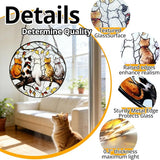 Cat Suncatcher Stained Glass Window Hanging - Cat Lover Gifts for Women Mom Friend Teacher, Birthday Mother's Day Christmas Housewarming Home Decor for Kitchen Living Room Indoor & Garden 7.8 in