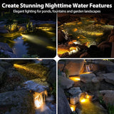 6W Brass Pond Light LED Underwater, 12V Low Voltage Frog Underwater Pond Light 2700K, IP68 Waterproof Submersible Ponds Lights for Outdoor Ponds Fountain Waterfall Water Feature, 2 Pack