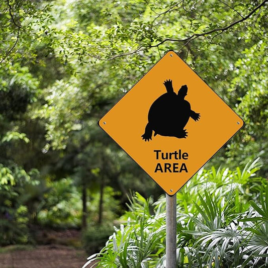 Sea Turtle Area Xing Caution Crossing Sign Ocean Animal Metal Tin Sign Warning Sign Novelty Road Fence Yard Wall Decor For Indoor Outdoor Highway10x10in