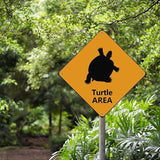 Sea Turtle Crossing Sign Caution Sea TurtleXing Sign Street Sign Wildlife Novelty Road Fence Wall Decor Warning Metal Tin Sign For Indoor Outdoor 15x15in