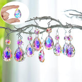 H&D HYALINE & DORA 3Inch Crystal Suncatcher Bauhinia Prisms Pendants 10Pcs Chandelier Crystals Replacement Hanging Sun Catcher Beads for DIY Arts Crafts Decor (AB)
