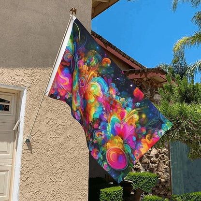 Bright Beautiful Colorful Art Flag 3x5 Ft Double Sided Garden Flag Outside Yard House Flags Funny Party Banner Wall Hanging Poster Indoor Outdoor Flags for Lawn, Porch Home Decorations