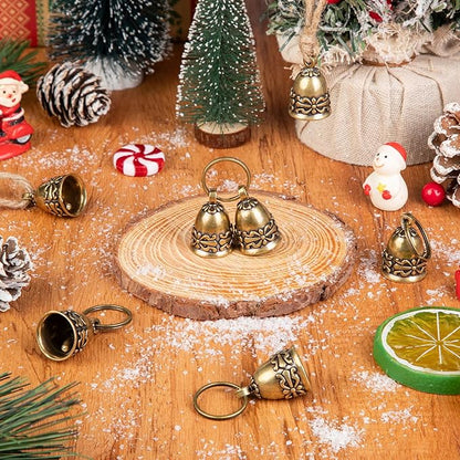 12PCS Copper Antique Small Brass Bells for Home Decor Wind Chimes, Bronze Jingle for Christmas Wedding Doors Dog Collar Decoration Keychain Crafts