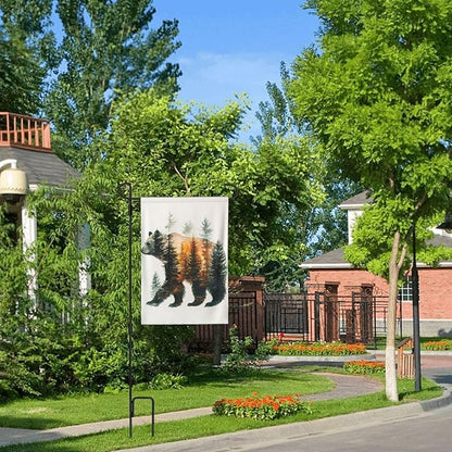 Bear Garden Flags 12×18 Inch Forest Double Sided Decorative Yard Banner Seasonal Flag for Outdoor Outside Decor