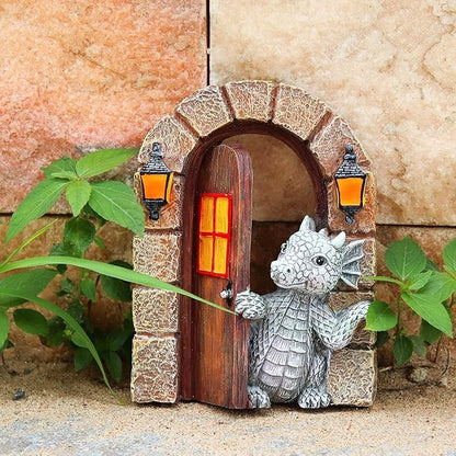 YWHWXB Garden Dragon Resin Sculpture,Lovely Outdoor Sculpture Ornaments,Garden Dragon Decor Statue for Home Patio Courtyard Lawn Decoration