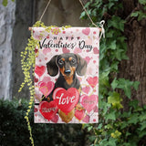 Dachshund Valentine Garden Flag Valentines Day Flags for Outside 12x18 Double Sided Small Yard Flags Dog Valentine's Day Decor Outdoor Lawn Valentines Banners Front Porch