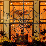 YUNAI Spider Webs Halloween Decorations Outdoor, 10.5ft Black Fake Spider Web, Scary Haunted House Outdoor Wall Decor for Halloween Party Hanging Decorations