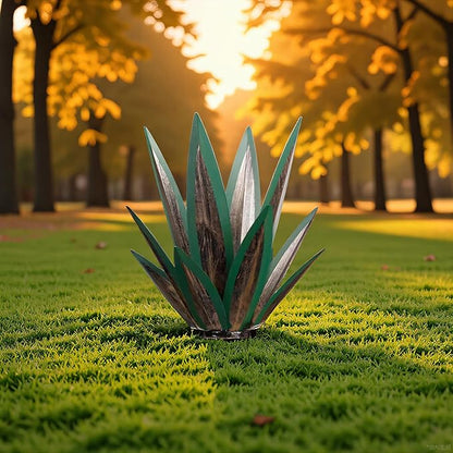 Tequila Rustic Sculpture, Metal Agave Plant Home Decor, DIY Hand Painted Metal Agave, Garden Yard Sculpture Lawn Home Art Decoration Statue, Garden Ornaments Outdoor Decor (Green)