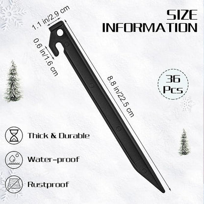 Aodaer 36 Pieces Plastic Inflatable Stakes 8.8 Inch Christmas Halloween Yard Stakes Heavy Duty Anchor Replacement Inflatable Accessories for Garden Outdoor Inflatable Decorations, Black