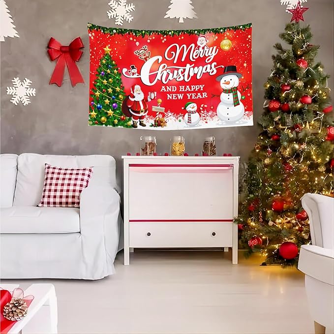 Christmas Flags 3x5 Outdoor Double Sided Merry Christmas Vacation Decorations New Year Yard Flags for Outside Xmas Santa Claus Snowman Holiday House Banner Decor