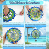 3D Wind Spinner, 12 inch 3D Kinetic Metal Garden Spinners, Rustproof Metal Garden Decor Yard Art, Wind Sculptures Ideal Gift for Homeowners & Garden Lovers