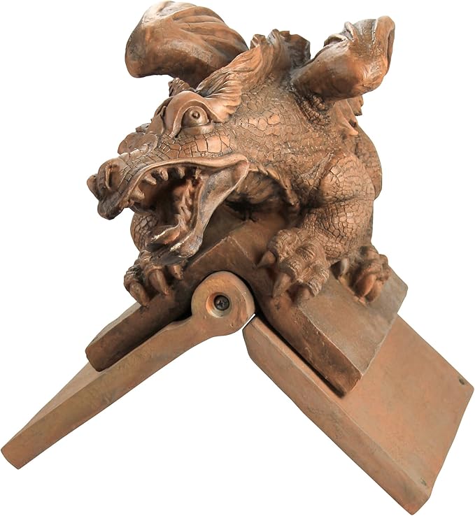 Design Toscano NG30667 Apex, the Winged Dragon Sculptural Roof Cresting,Terra Cotta
