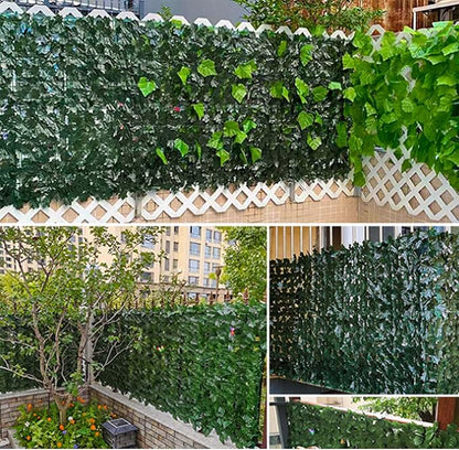 Privacy Fence Screen Artificial Ivy Grass Wall Screen 240x40 in Balcony Fence Privacy Screen Faux Vines Green Backdrop Fake Ivy Wall Panels Hedge Fence for Patio,Garden, Backyard Indoor Outdoor deocr