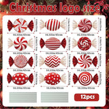 B‌oGlowHaven 12ct Candy Christmas outdoor Decorations‌ Birthday Decorations Waterproof Corrugated Cardboard Yard Signs with 24 Plastic Stakes 17 inch Holiday Pathway Decor for Garden Walkway and Party