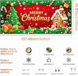 IVN Candy Cane Gingerbread Christmas Scene Garage door banner Door Cover Indoor And Outdoor Studio Background Hanging Decoration 13x6ft