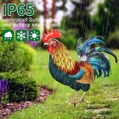 Decorative Garden Stakes with Roosters Design,Ideal for Chicken Lovers for Yard Art, Outside, Patio, Outdoor Decor, Garden Decorations, Lawn Ornaments