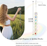 HDCRYSTALSGIFTS 7 Chakra Crystal Balls Prism Wind Spinner Suncatchers, Healing Crystals Sun Catcher Hanging for Indoor & Outdoor Windows Chakra Balancing Spiritual Gift for Meditation