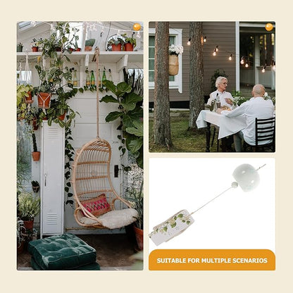 Veemoon Japanese Ceramic Wind Chimes Hanging Cherry Wind Chime Small Handmade Art Pendant Decor Craft Wind-Bell Creative Party Favor for Garden Patio Balcony Window Indoor Outdoor, Crisp Ringing