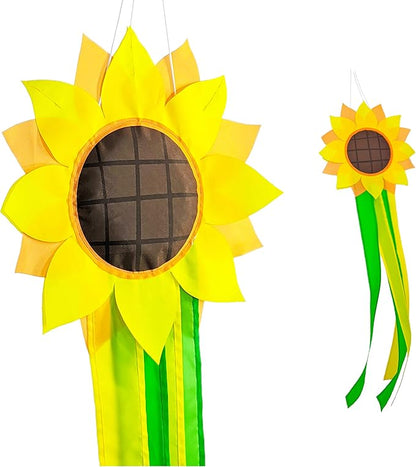 Madrona Brands Sunflower Windsock for Outside 42-Inch | Durable Outdoor Decorative Hanging Spring Wind Sock Flag| Yard, Garden, Patio, Deck