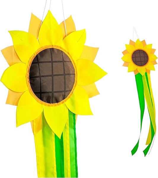 Madrona Brands Sunflower Windsock for Outside 42-Inch | Durable Outdoor Decorative Hanging Spring Wind Sock Flag| Yard, Garden, Patio, Deck