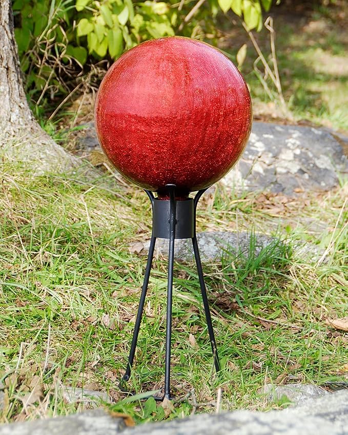 ACHLA Designs Trestle II Gazing Globe Stand, 14-in, Black Powdercoat Finish