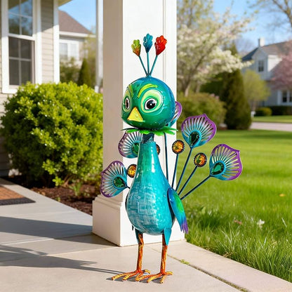 Natelf Metal Statue Peacock Sculpture for Outdoor Garden, Yard, Patio, Lawn & Indoor Home Decor, Peacocks Statues Gift for Women, Mom, Grandma on Mother's Day & Birthdays.