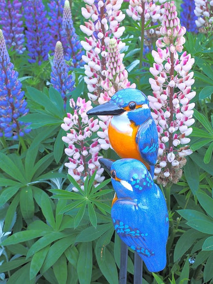 Ceramic Garden Decor - Bird Lawn Stake - Outdoor Statue - Perfect, Unique Gifts for Gardeners Woman, Men, Yard Gifts - Handmade, Frostproof, GK601-1