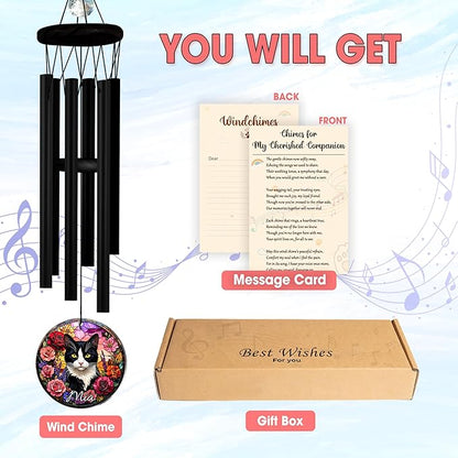 Personalized Pet Memorial Wind Chimes, Sympathy Gift for Loss of Dog Cat Lovers, Custom Photo Crystal Memory Ornament, Pet Remembrance Keepsake, Memorial Windchimes for Grandma Mom Garden Décor
