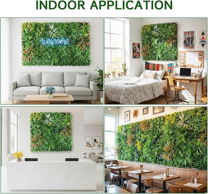 Artificial Grass Wall Panels, 40"x 40" Boxwood Hedge Wall Panels with UV Protection, Privacy Screen Fence, Greenery Wall Backdrop for Indoor Outdoor Garden Fence Backyard Decor