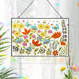 Stained Glass Window Hanging Suncatcher 12.6 Inch Colorful Wildflower Sun Catchers for Window Door Wall Art Home Decoration Christmas Hanging Ornament Gift for Women Mom Grandma Plant Lover