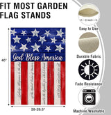 Artofy God Bless America 4th of July Home Decorative House Flag, Garden Yard American Stars Stripes Outside Decor, USA Patriotic Outdoor Large Burlap Decoration Double Sided 28 x 40