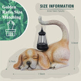 Solar Dog Garden Statue with Lantern, Beagle Dog Figurine Solar Light Garden Outdoor Decor, Outdoor Waterproof Decoration for Dogs Lover, Beautifully Crafted Birthday Gifts for Mom or Dad