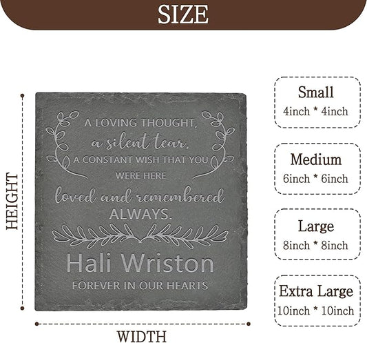 Personalized Memorial Stone Memorial Garden Stone - Sympathy Gifts for Loss of Dad, Mom or Loved One - Bereavement, Remembrance and Condolence Gift - Love and Remember Square